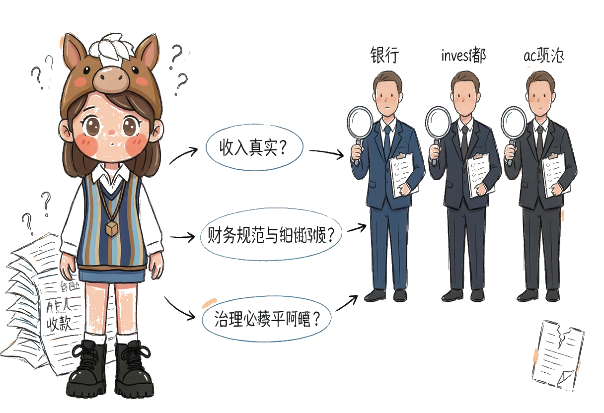 个人账户收款影响融资：银行/投资机构/收购方尽调时，大量个人账户收款会被质疑收入真实性与财务规范性
