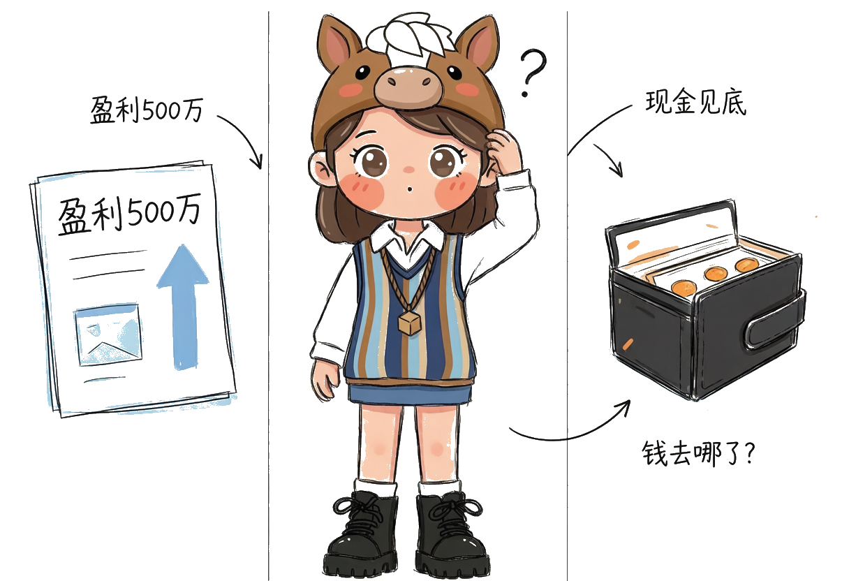 销售额和报表都显示盈利，月底账上却没钱——账面盈利与现金流紧张的落差