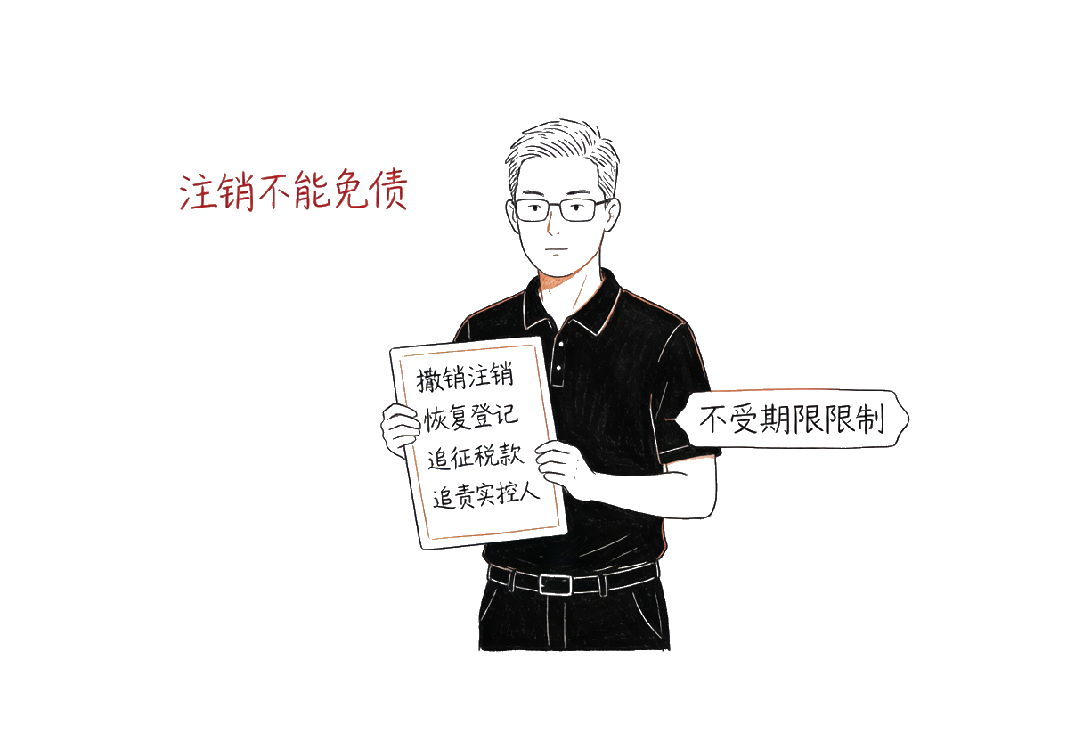 注销不能免债：撤销登记+恢复税务+追征+追责实际控制人