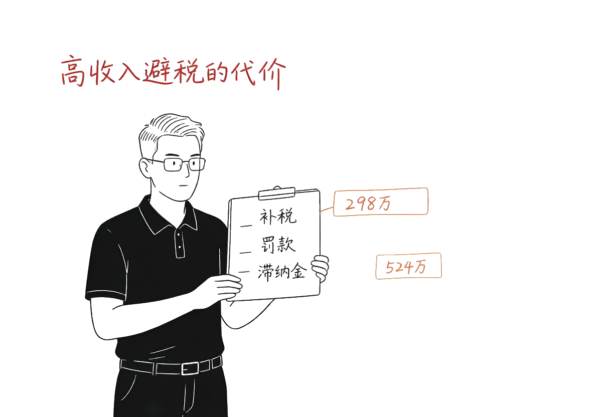 高收入避税的代价:补税+罚款+滞纳金
