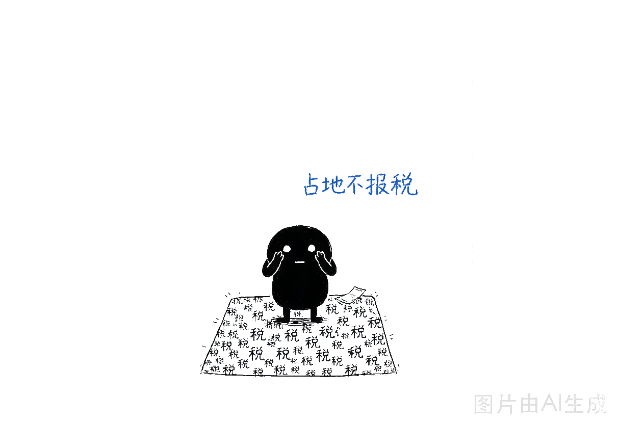 小黑：地占着不报税——小黑踩在一块写满「税」字的地上装看不见