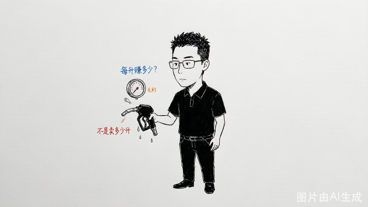 握着加油枪看刻度：该关心的是每升赚多少，不是卖了多少升