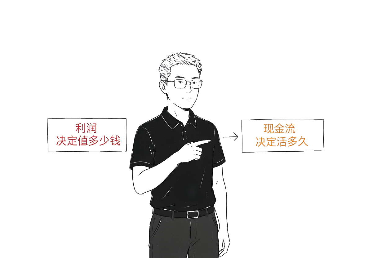 利润决定值多少钱，现金流决定活多久
