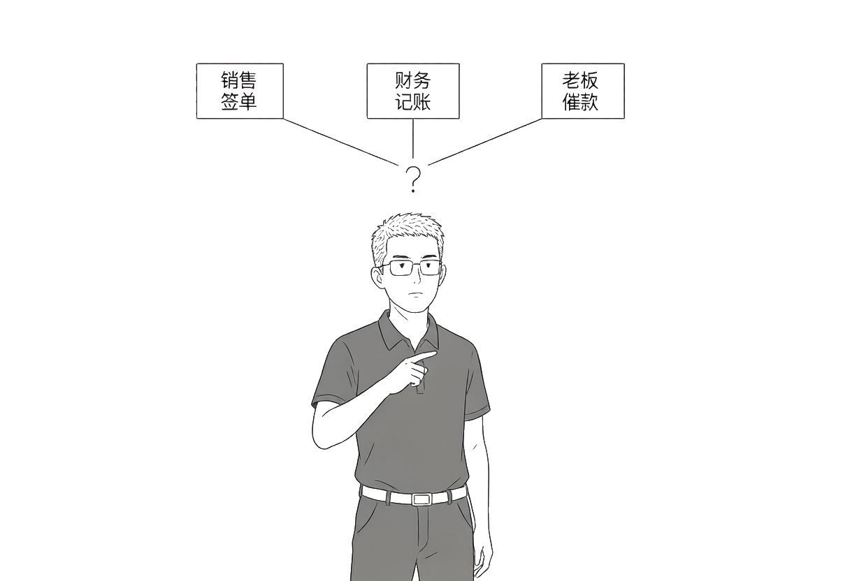 销售签单、财务记账、老板催款，回款却没人真正负责