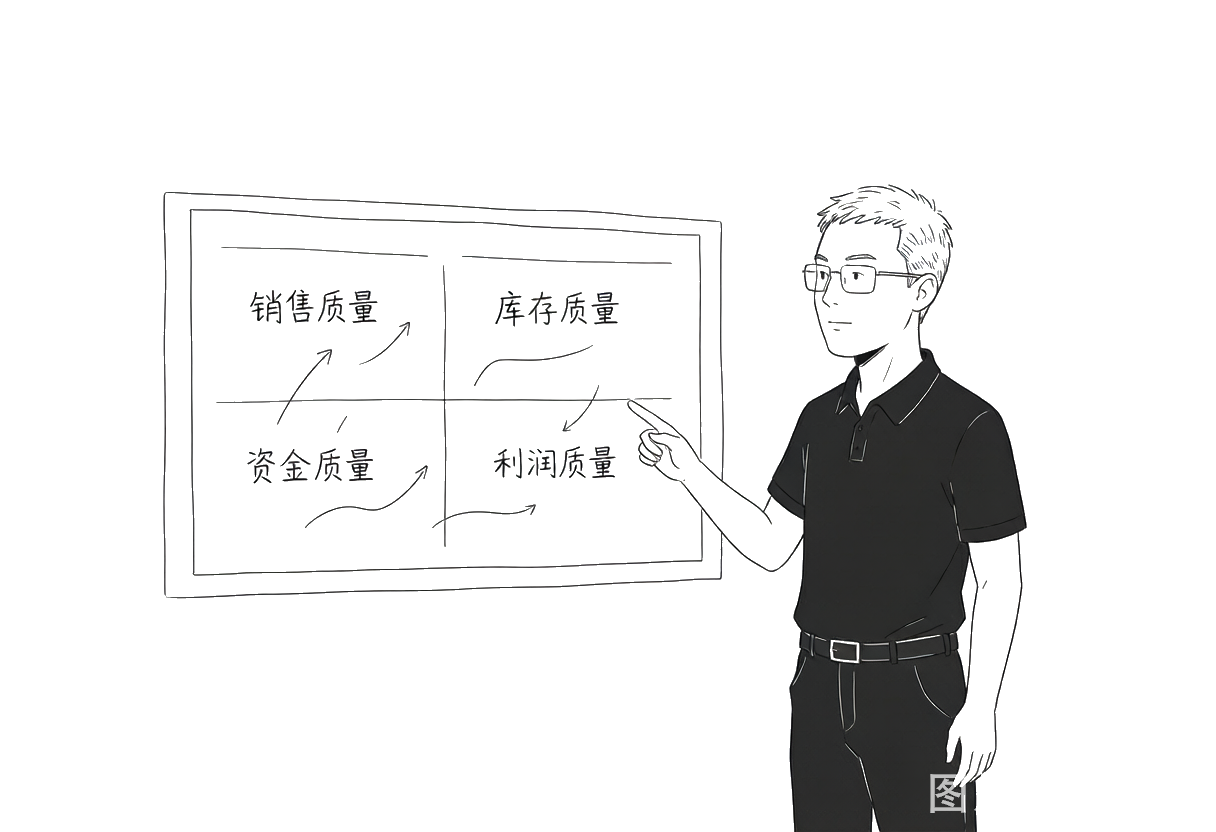 经营驾驶舱：销售质量、库存质量、资金质量、利润质量，一眼看清