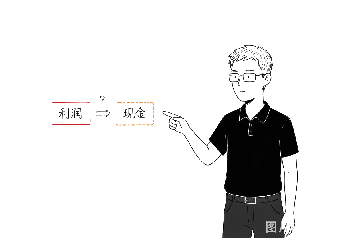 利润是真的，现金未必是真的：两个标签之间，隔着一道断开的箭头