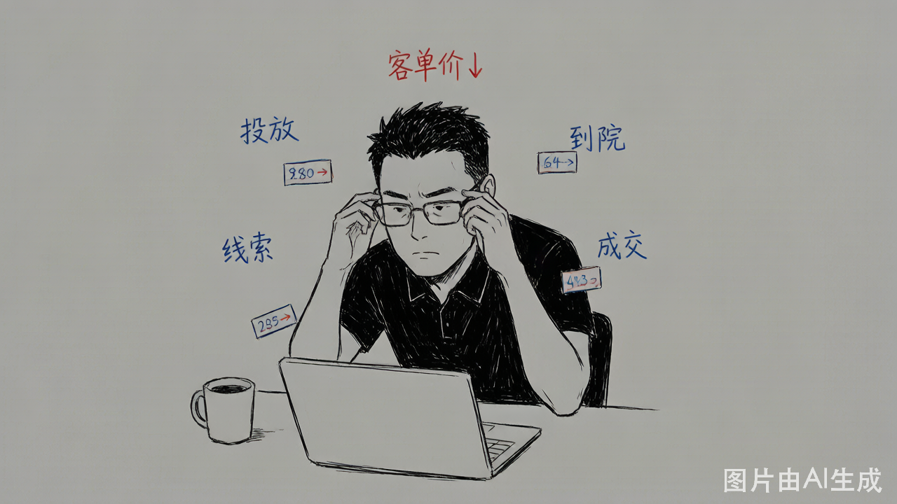 医美老板每天醒来第一件事：打开后台盯投放、线索、到院、成交数据