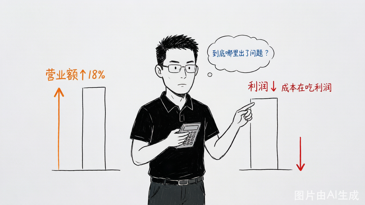 营业额涨了18%，利润却往下掉——老板盯着账本想不通