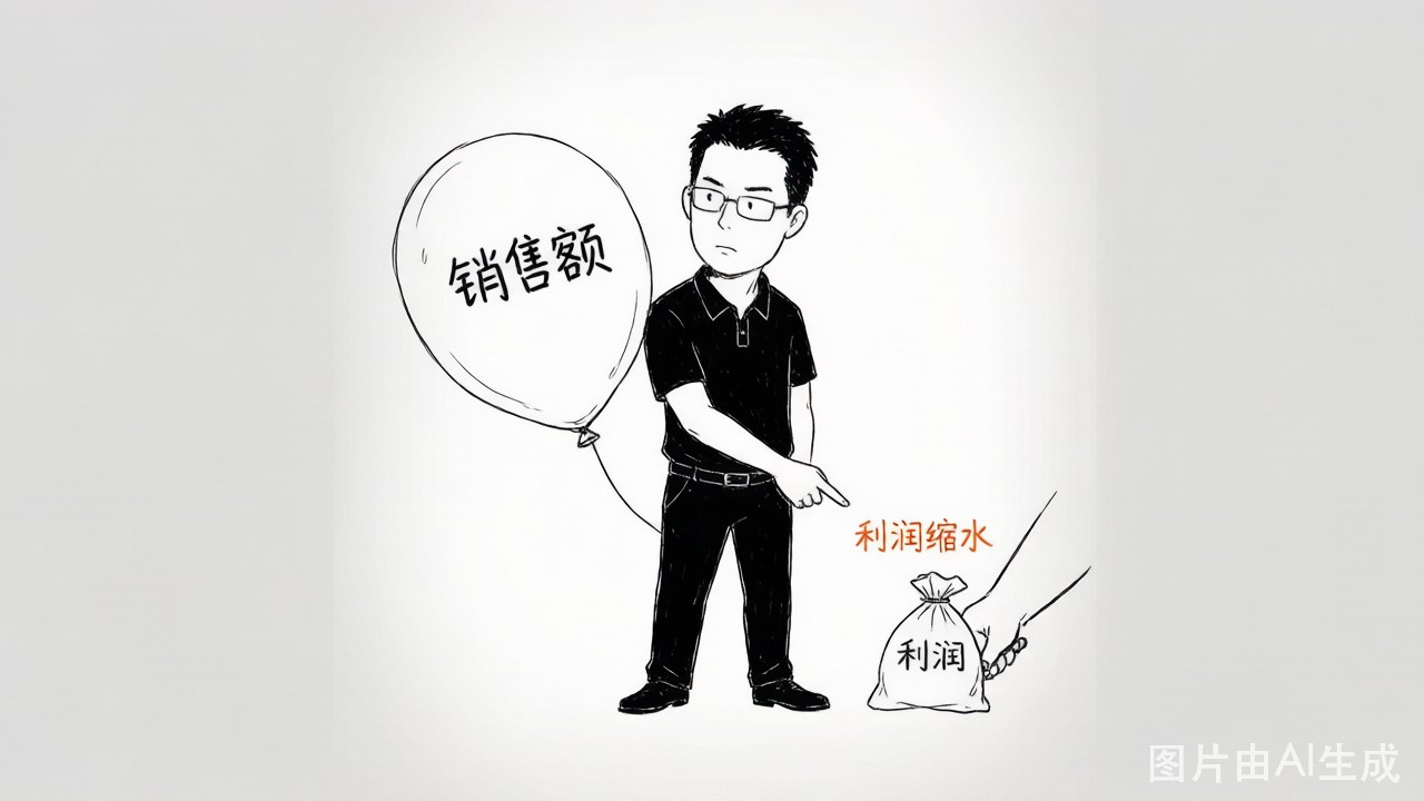 咨询师拼命塞优惠冲销售额，气球越吹越大，利润袋却越来越瘪