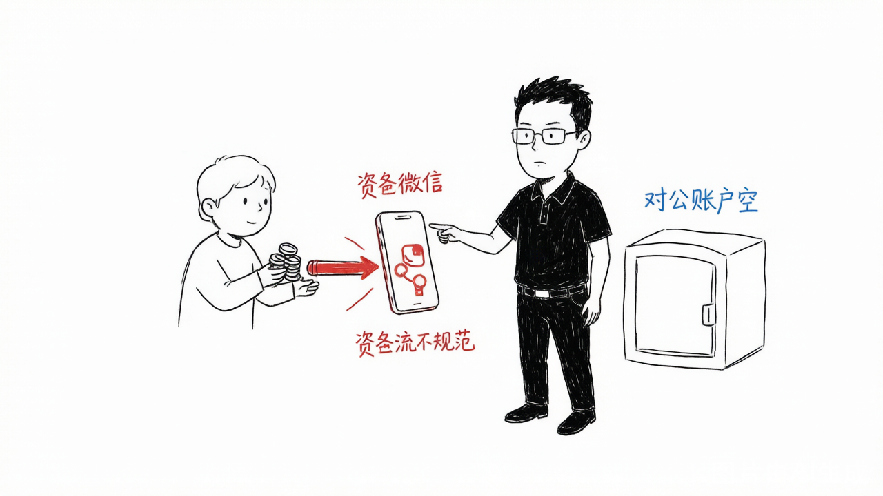 客户的钱流向老板个人微信而非公司对公账户，资金流埋下隐患