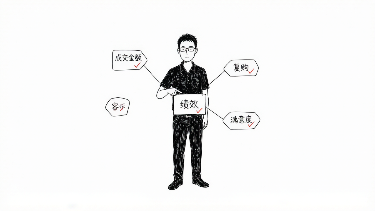 绩效表上只有"成交金额"一根指针，复购、满意度等指针全部缺失