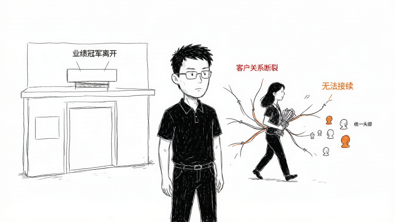 明星员工离开后，连着他的客户关系整片断裂，机构无法接续